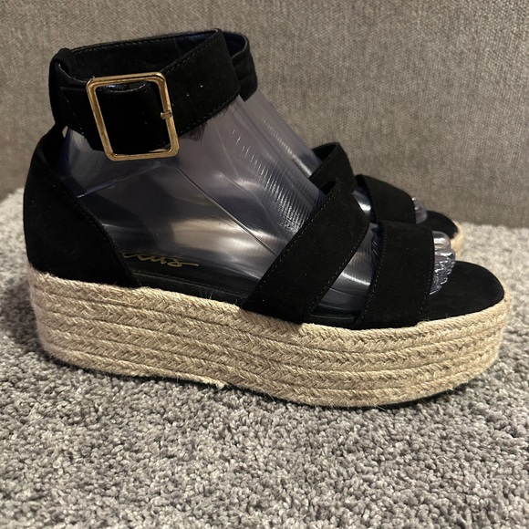 Lulus Shoes - Lulus Women’s Black Espadrilles Platform Sandals Size 8
